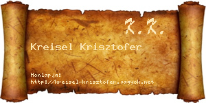 Kreisel Krisztofer névjegykártya
